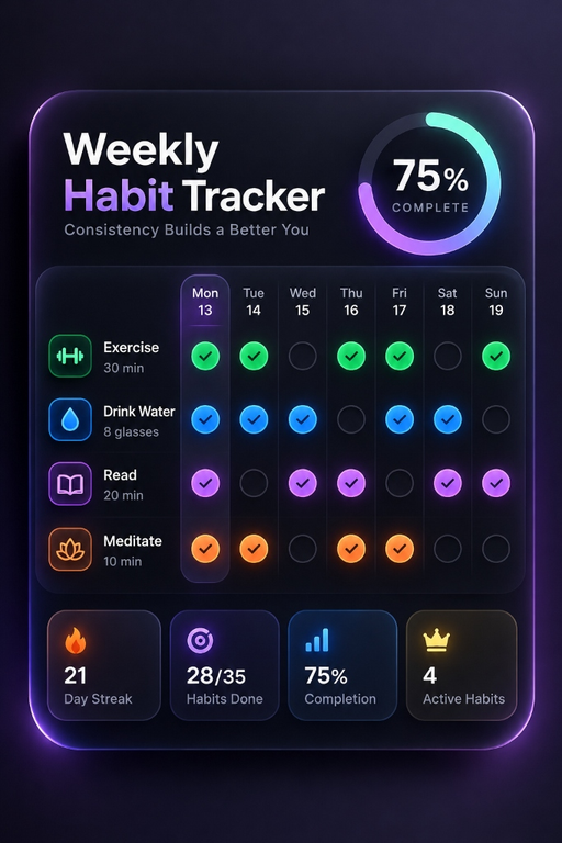 Habits List Widget Preview